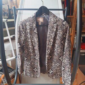 purple and white designed pattern blazer, size XS